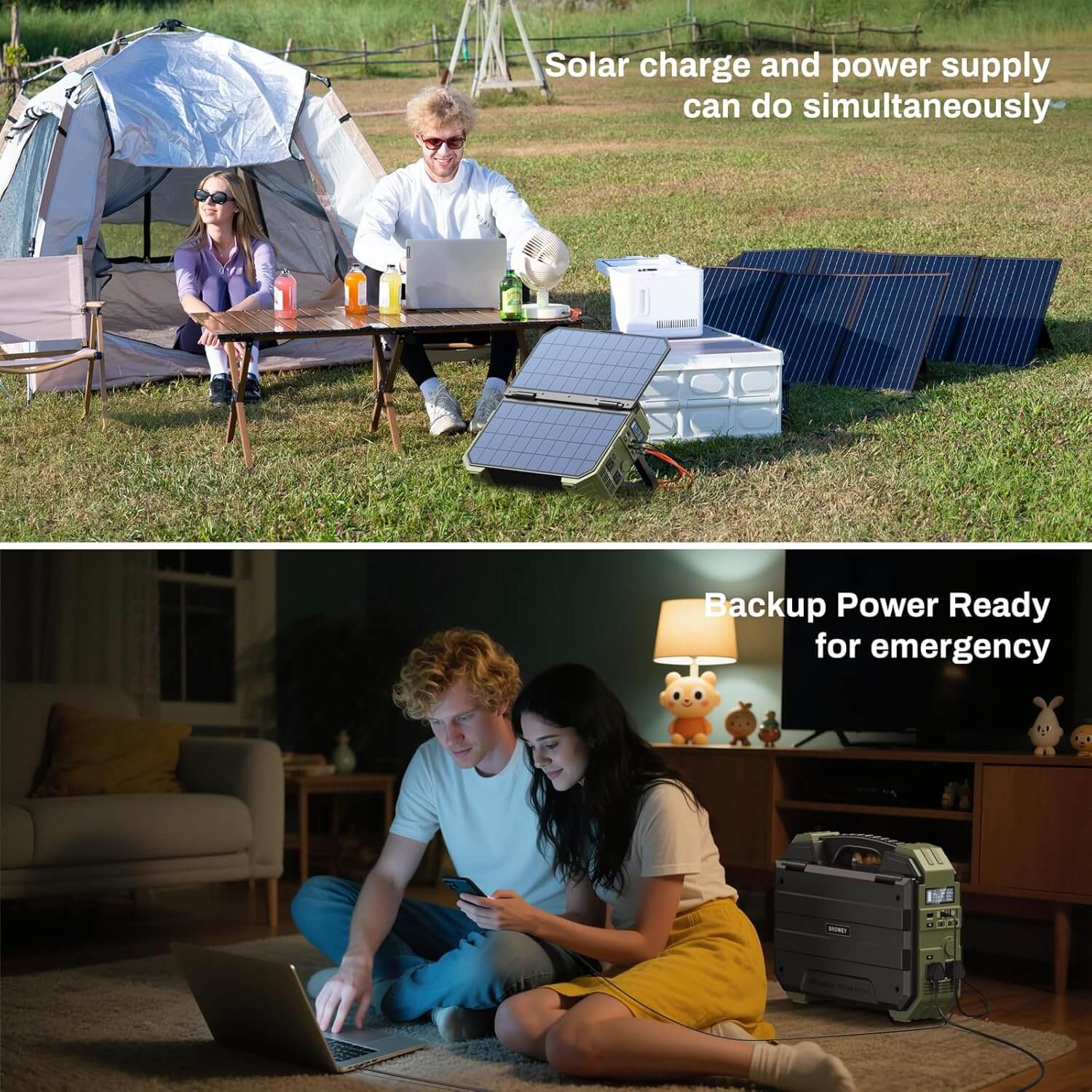 Browey Portable Power Station for Camping and Emergency Backup