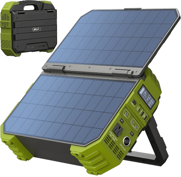 BROWEY S1000 — 1,000W Portable Power Station, 614.4Wh LiFePO4 with Built-in Solar Panel
